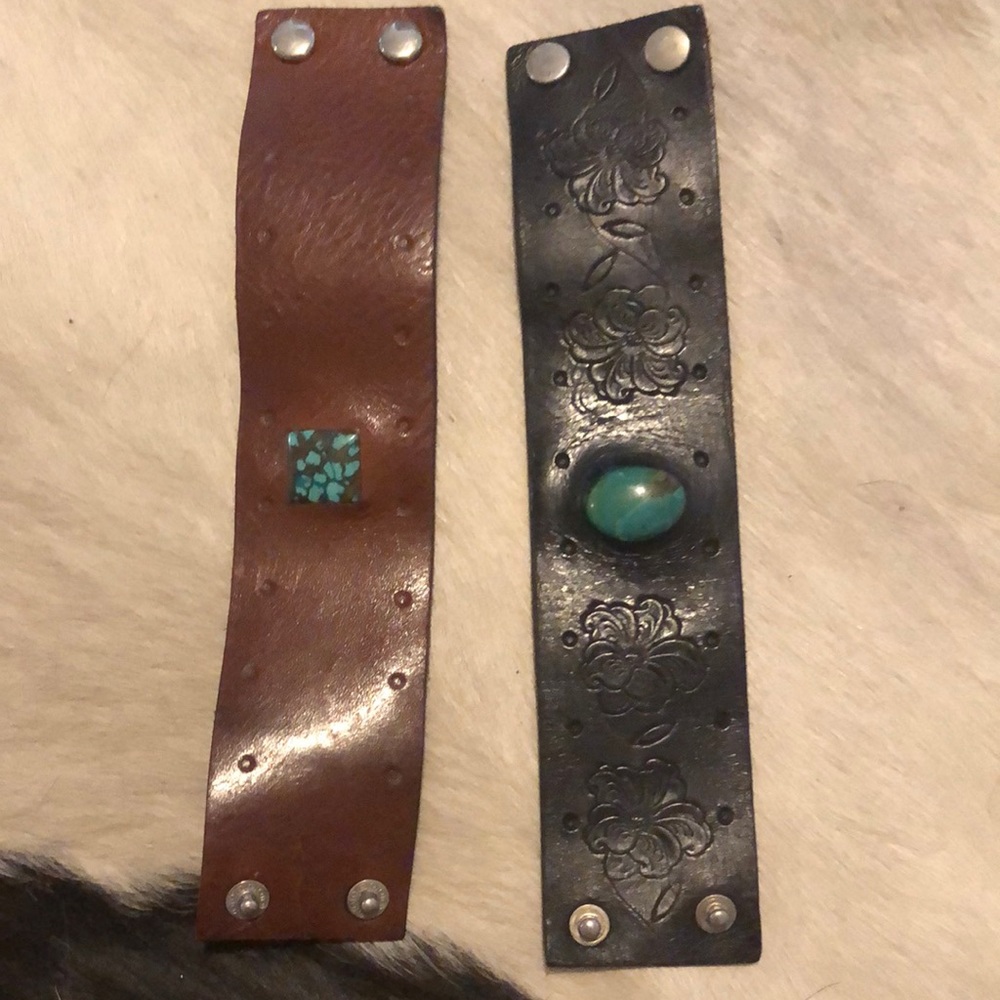 Leather & turquoise bracelets from Sawdust Laguna artist